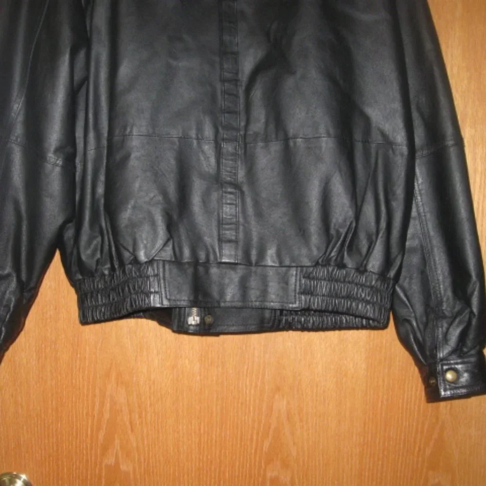 Greg Bell Black Leather Coat